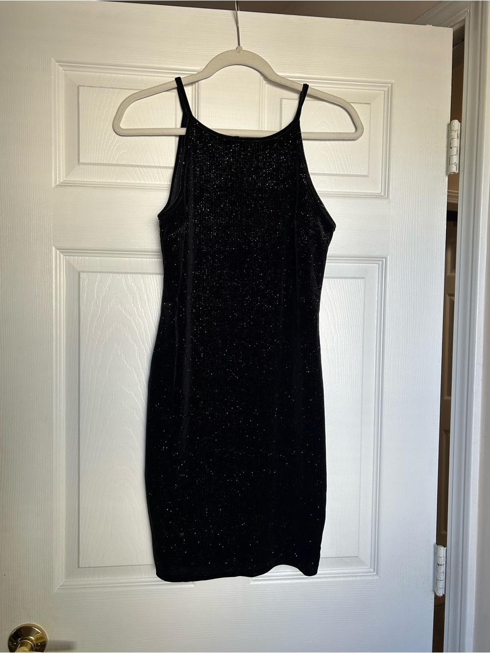 wild fable Black Sparkle Velvet Mini Dress